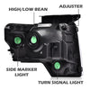 G-PLUS Headlights Compatible with Ford F150 2009-2014 Headlamps Pair Left & Right Smoky Lens Black Housing Clear Reflector,faros delanteros