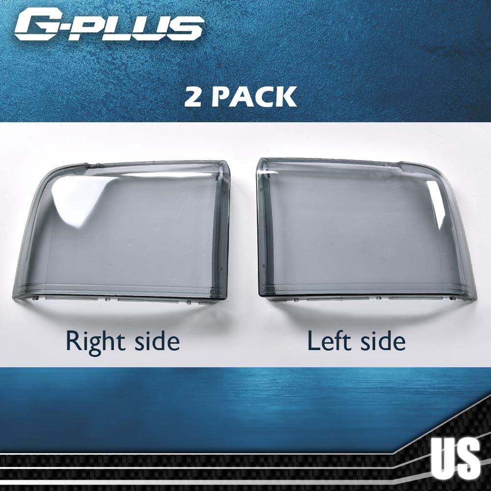 G-PLUS Front Headlight Lens Cover Compatible with 05-07 Ford F250 F350 F450 F550, Left & Right Side (Smoky Lens)