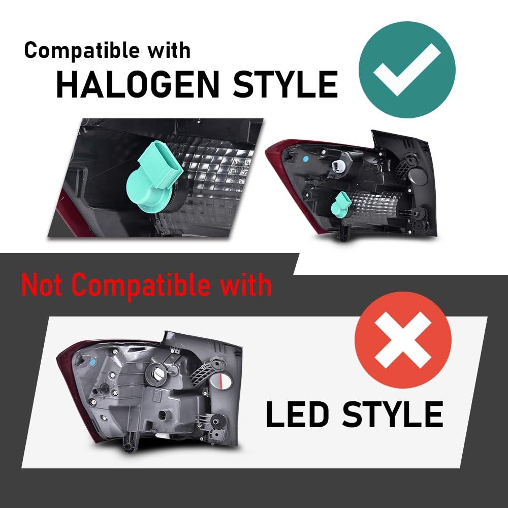 G-PLUS Tail Light Lamp Right Passenger Side w/Bulbs Compatible with Chevy Equinox 2018-2020 (4-Door Sport Utility) GM2805132, 19418087 Red Lens Luces Traseras Rear Brake Lamps Assembly