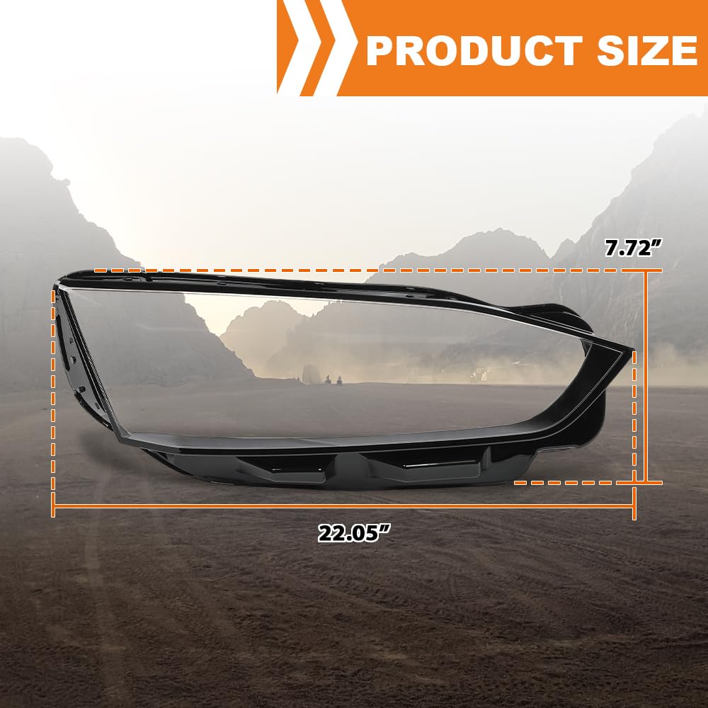 G-PLUS Headlight Lens Cover Compatible with Audi A5 S5 RS5 2017-2020 Right Side Front Headlamp Lens Cover Clear