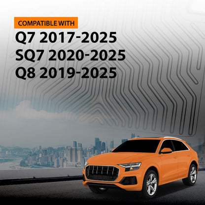 G-PLUS Floor Mats Compatible with Audi Q7 2017-2025,Fit SQ7 2020-2025,Fit Audi Q8 2019-2025 All Weather Protection TPE Floor Liners Black