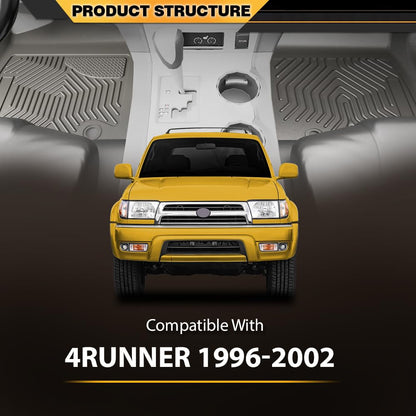 Floor Mats Fit Toyota 4Runner 1996-2002,1st & 2nd Row All Weather Protection TPE Floor Liners Cargo Liner Gray, alfombras para carro