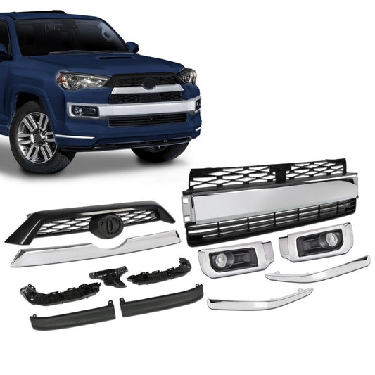 G-PLUS Front Bumper Grille Assembly Body Kits 13pcs Compatible with Toyota 4Runner Limited 2014-2019