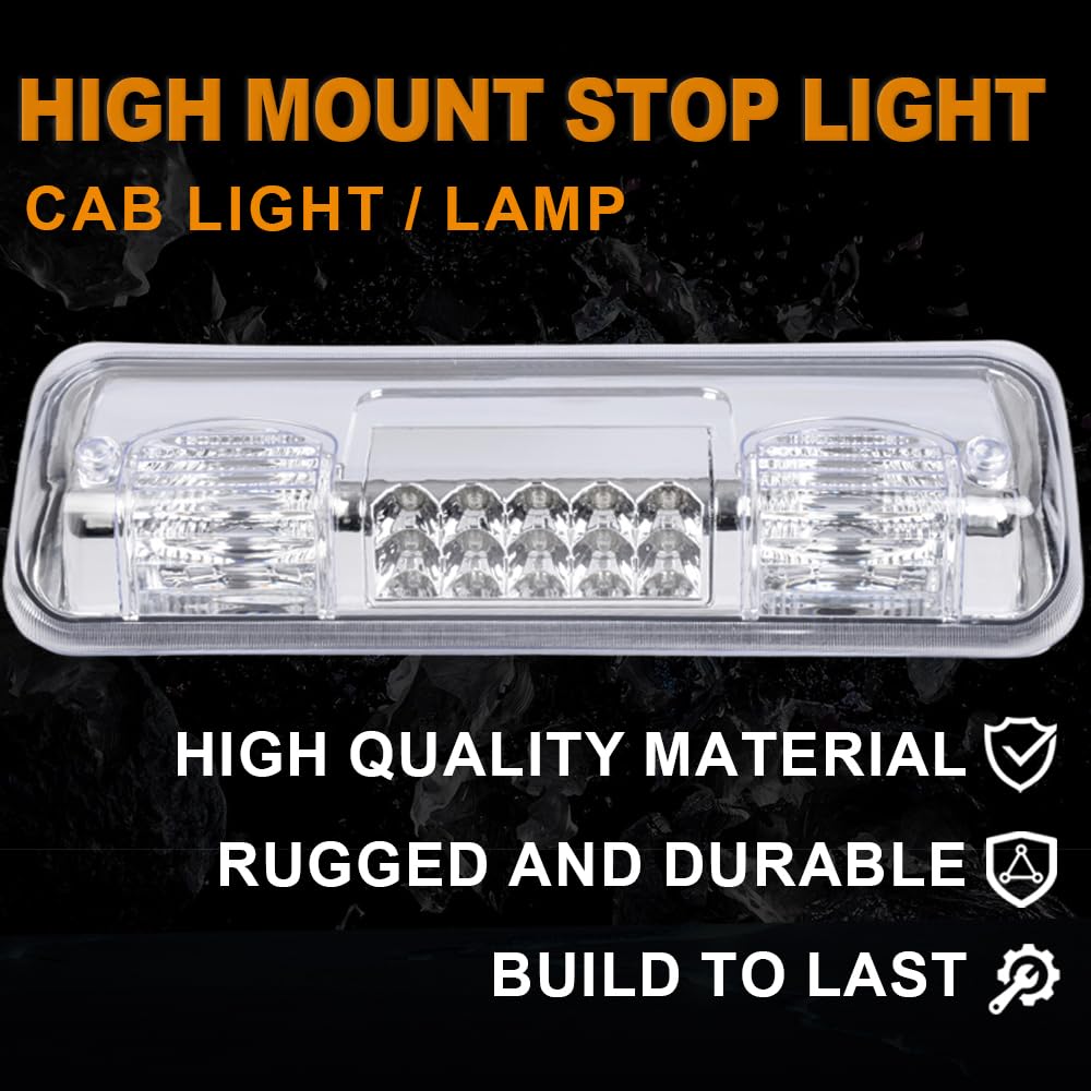 G-PLUS Rear Third Brake Light Led Tail Light Compatible With 04-08 Ford F150 Lobo/07-10 Ford Explorer/06-08 Lincoln Mark LT,3RD Cargo Led Tail Lamps,Clear lens