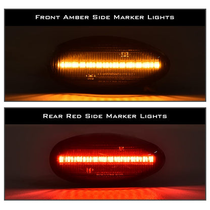 G-PLUS Side Marker Light Set Compatible with Chevy Silverado 2500HD 3500HD 2001-2014 /Fit for GMC Sierra 2500HD 3500HD 2001-2014 LED Marker Lamps Smoke Lens 4Pcs/Set 16530173 16530177