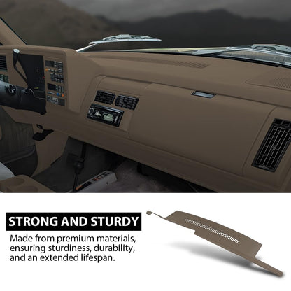 G-PLUS TPE Dash Cover Dashboard Panel Beige Compatible with Chevy Blazer GMC Yukon 1992-1994, Fit Chevy & GMC C1500 C2500 C3500 K1500 K2500 K3500 1988-1994