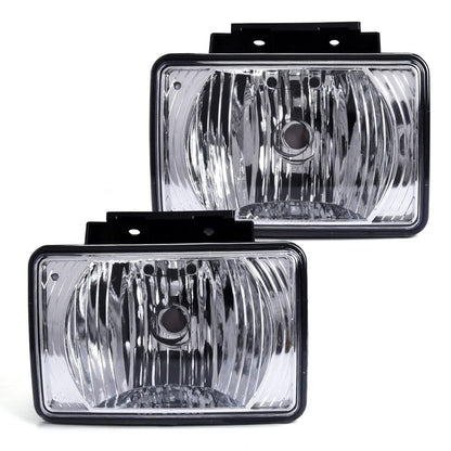 G-PLUS Clear Lens Front Bumper Fog Lights Assembly Compatible With Chevy Colorado/GMC Canyon | 06-08 Isuzu i-Series Clear Driving Fog Lamp Replacement Pair Left+Right