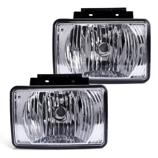 G-PLUS Clear Lens Front Bumper Fog Lights Assembly Compatible With Chevy Colorado/GMC Canyon | 06-08 Isuzu i-Series Clear Driving Fog Lamp Replacement Pair Left+Right