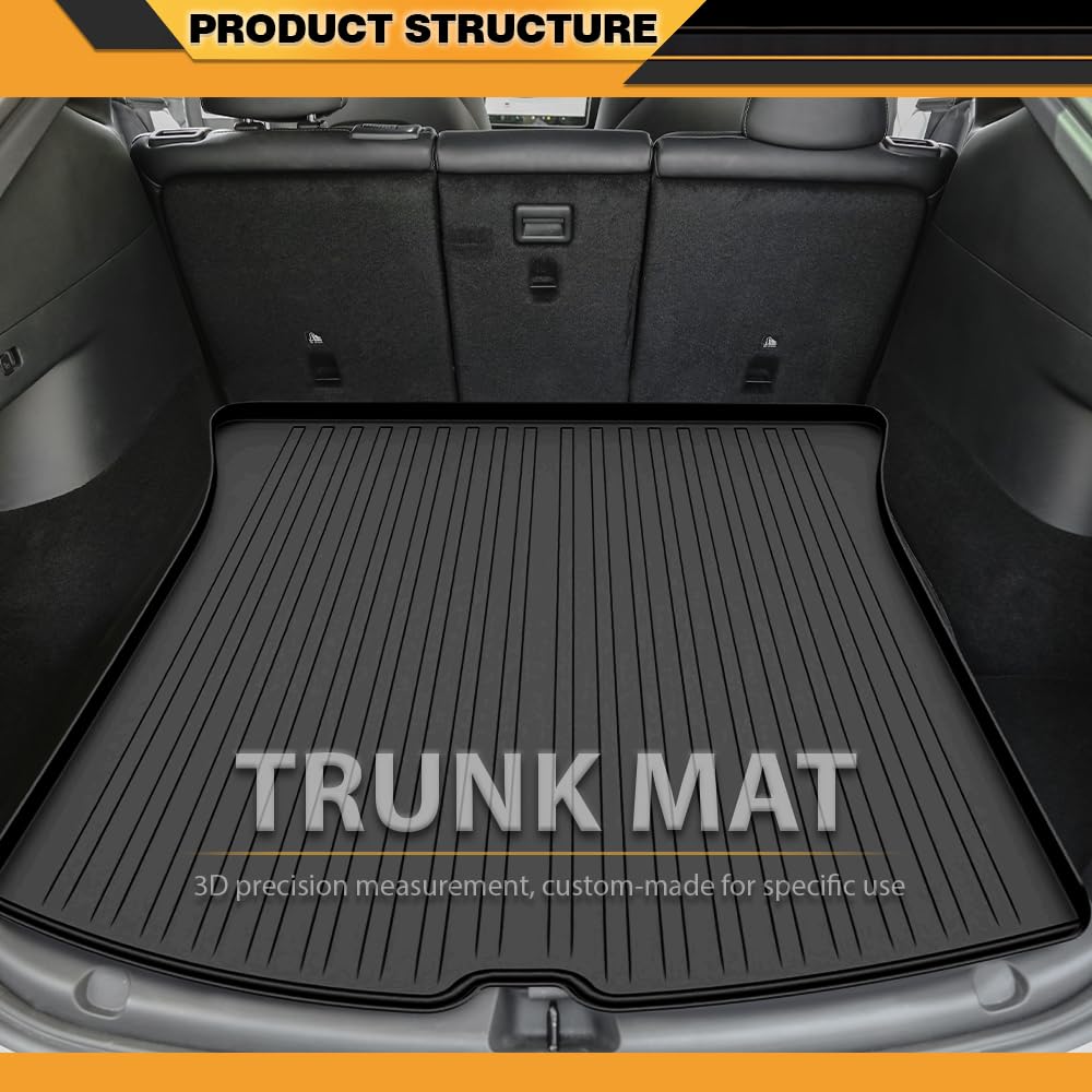 G-PLUS 6PCS Cargo Liners Fit 2017-2023 Tesla Model 3,Floor Liners & Trunk Mats 1st & 2nd & 3rd Row,All Weather Full Cover Protection TPE Car Mats Black