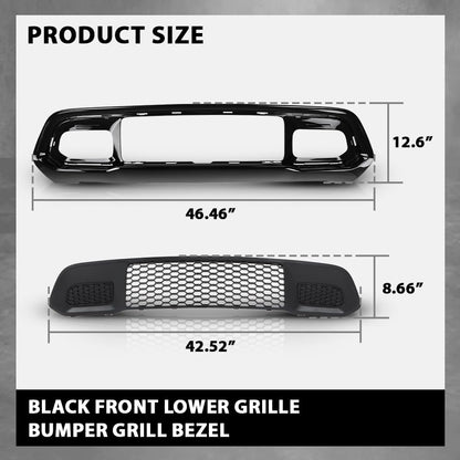 G-PLUS Front Lower Grille & Bumper Grill Bezel Compatible with Jeep Grand Cherokee 2017-2022 Black 5ZM53SZ0AA
