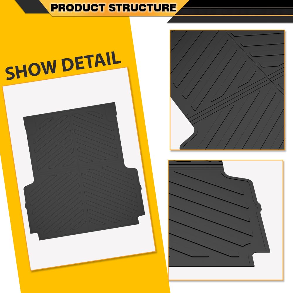 Floor Mats Fit Jeep Gladiator JT 5FT 2020 2021 2022 2023 2024 All Weather Full Cover Protection TPE Floor Cargo Liners Black, alfombras para carro