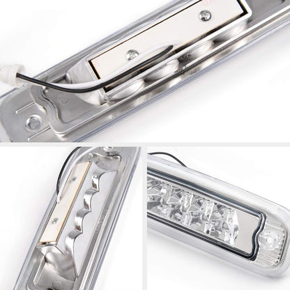 G-PLUS LED Third 3rd Brake Cargo Light Compatible With 1997-2001 Cherokee, Rear Roof Center High Mount Stop Tail Light Replacement (Chrome Housing Clear lens)