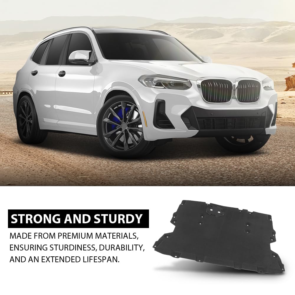 G-PLUS Front Lower Engine Splash Shield, Compatible with BMW X3 sDrive30i/ xDrive30e 2019-2023, Fit X3 X4 (submodel: M40i, xDrive30i) 2018-2023, 51757417386, BM1228196C