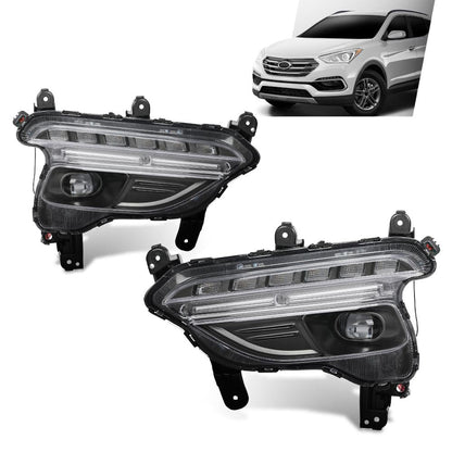 G-PLUS Front LED Fog Lights Left Right Side Pair Compatible with Hyundai Santa Fe Sport 2017-2018 922014Z510, 922024Z510
