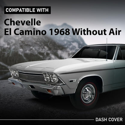 G-PLUS Dash Instrument Panel Bezel Cover, Compatible with Chevy Chevelle El Camino 1968 Without Air Black