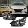 G-PLUS Projector Headlights Assembly Headlamps Compatible with Mazda 3 2014 2015 2016,Clear Lens Black Housing Amber Reflector,faros delanteros BPW1510K0 BPW1510L0