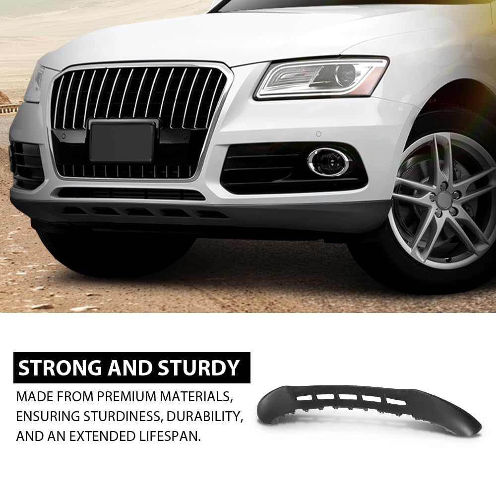 G-PLUS Front Air Dam Deflector Lower Valance Apron, Compatible with Audi Q5 2013-2017/Q5 Hybrid 2013-2016/SQ5 2014-2017, 8R0807061FGRU, AU1093101