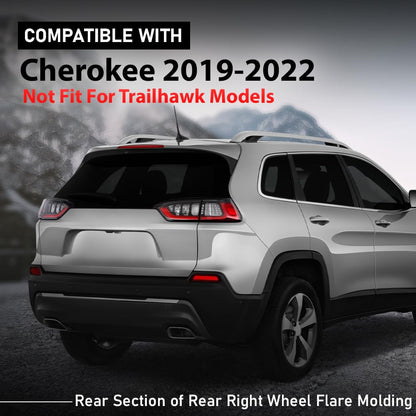 G-PLUS Rear Right Fender Flare Compatible with Jeep Cherokee 2019-2022 Not Fit Trailhawk Models Wheel Opening Molding Arch Trim 68316002AD, 68316006AB Black