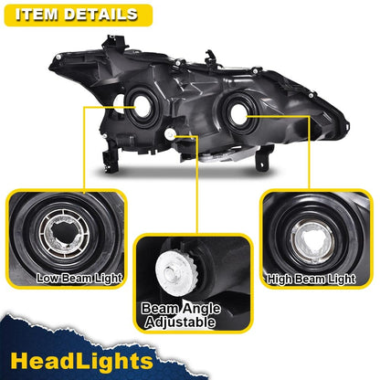 G-PLUS Headlights Compatible With 2013 2014 2015 Nissan Altima 4-Door Sedan Factory Style Automotive Halogen Model Headlamps (Smoky Lens Black Housing Clear Reflector),faros delanteros