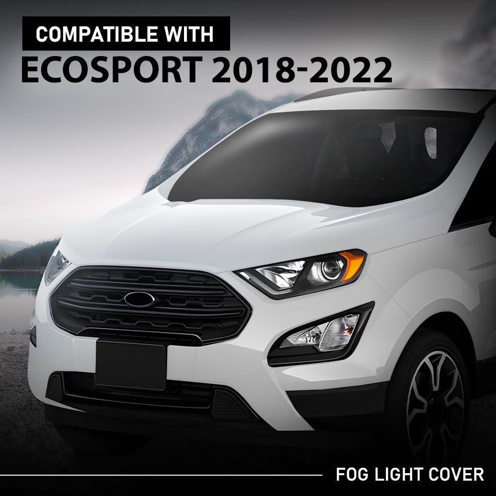 G-PLUS Front Left Bumper Fog Light Lamp Cover Bezel, Compatible with Ford EcoSport 2018-2021, Driver Side, GN1Z15266AB, FO1038185
