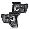 G-PLUS Headlights Assembly, Compatible with Ford F150 2009 2010 2011 2012 2013 2014 (NOT Fit LED Style,Only Fit without LED Style) Bumper Headlamp,Clear lens Black Housing Clear Reflector