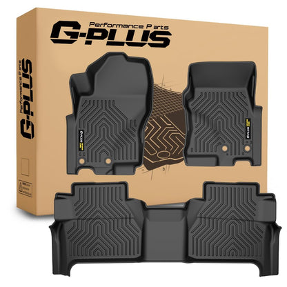 G-PLUS Floor Mats Fit for Nissan Frontier 2022-2025 Crew Cab(Only for 2nd Row with Under-Seat Storage,Not Fit King Cab),TPE Custom Fit All Weather Protection Front & 2nd Row Car Floor Liners
