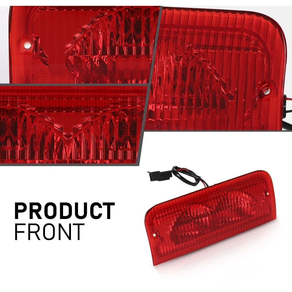 G-PLUS 3rd Third Brake Light Stop Lamp Assembly Compatible with Ford E150 E250 E350 2008-2014 6C2Z-13A613-A, 6C2Z13A613A