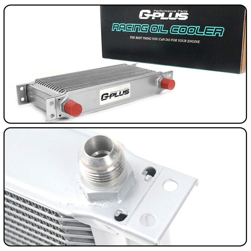 30 ROW AN10 Universal Engine Aluminum Transmission Oil Cooler Kit With Thermostat 80 Deg Adapter