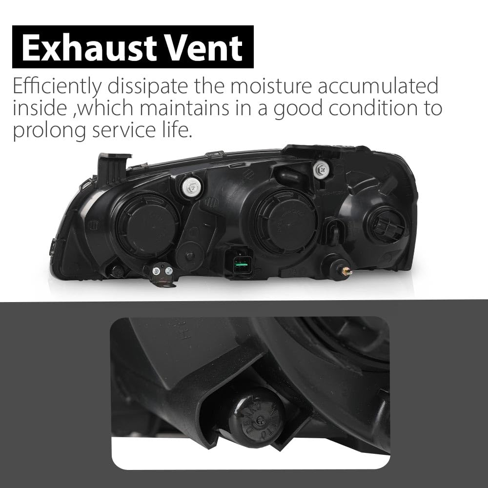 G-PLUS Front Corner Headlights Assembly Compatible with Elantra 2004-2006 Clear Lens Black Housing Amber Reflector Driver & Passenger ‎921012D550 Bumper Headlamps,faros delanteros