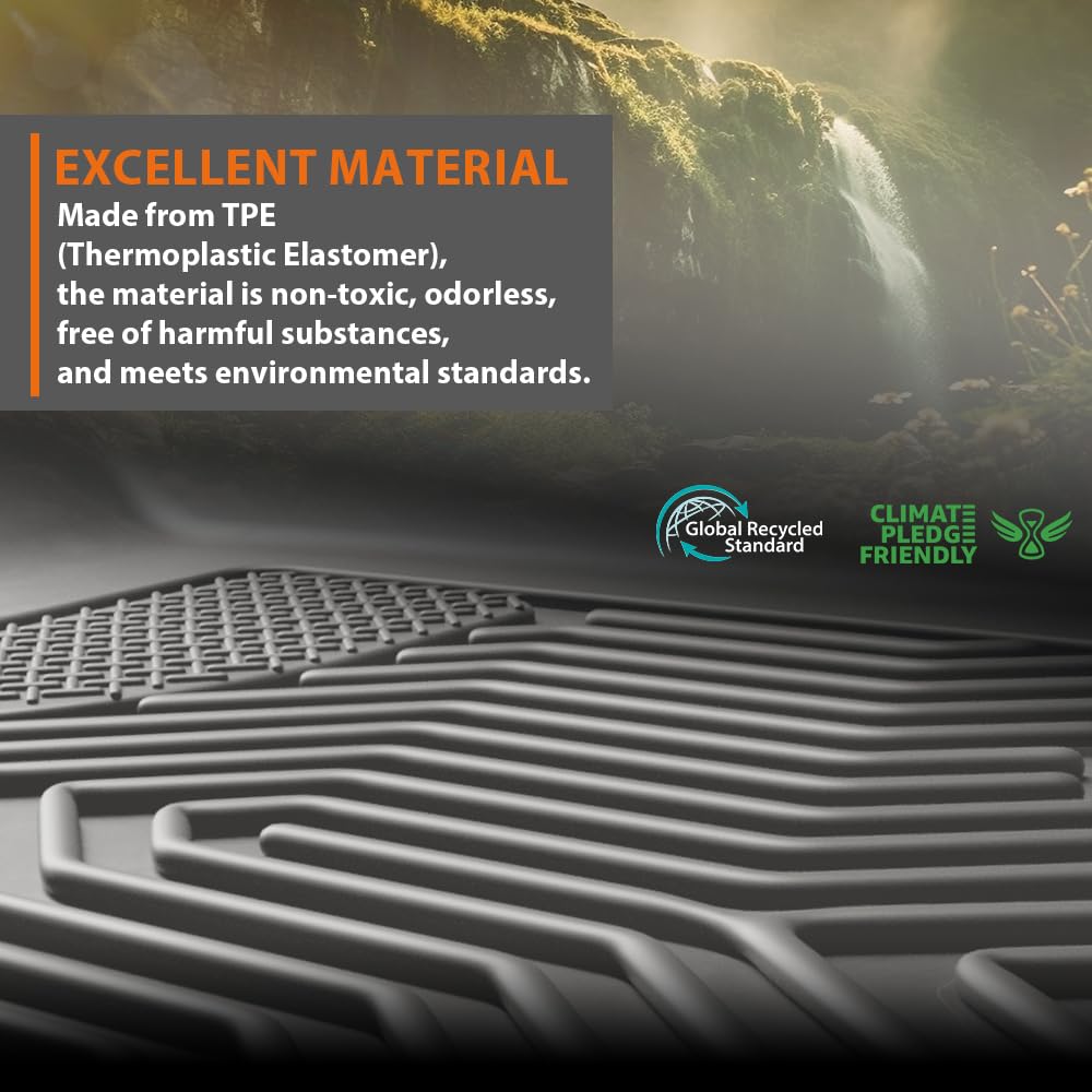 G-PLUS TPE Floor Mats Fit Dodge Ram 1500 1994-2001 1st Row Truck Accessories Cargo Liners All Weather Protection 2PCS Gray Alfombras para Carro