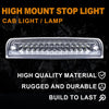 G-PLUS Compatible with Dodge Ram 1500 2009-2017 / Compatible with Ram 2500 3500 2010-2017 Chrome Housing Clear Lens High Mount Dual Row LED 3rd Third Brake Light Stop Cargo Lamps Assembly