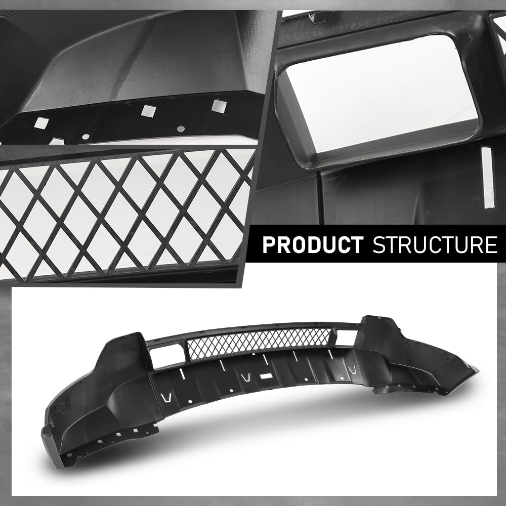 G-PLUS Front Lower Bumper Cover, Compatible with Jeep Grand Cherokee 2011-2013, For Models Without Adaptive Speed Control 68078270AB, CH1095118