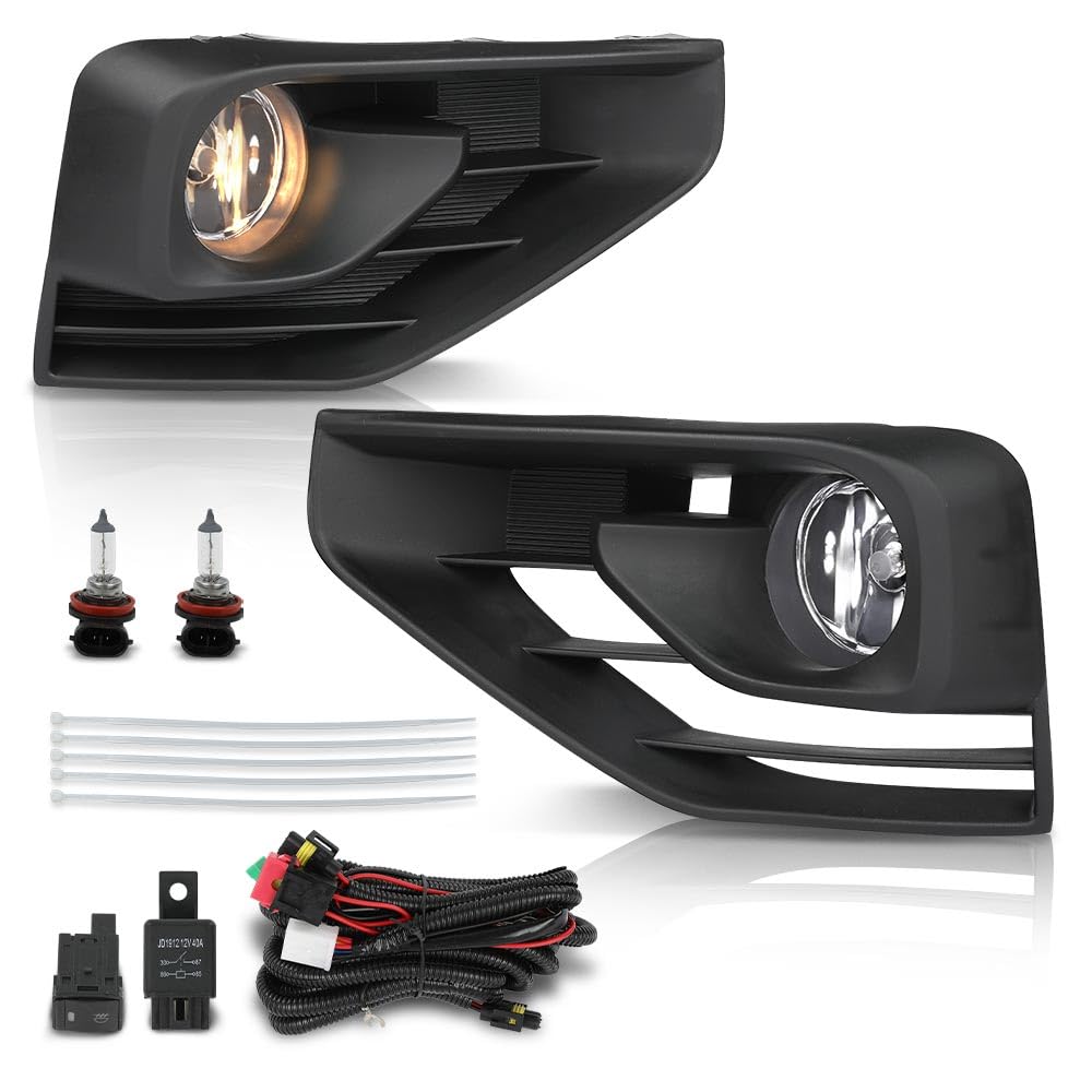 G-PLUS Fog Lights Bumper Lamps Assembly & Wiring Harness Compatible with Nissan Pathfinder 2017-2020 261509B90E, 261509B90E