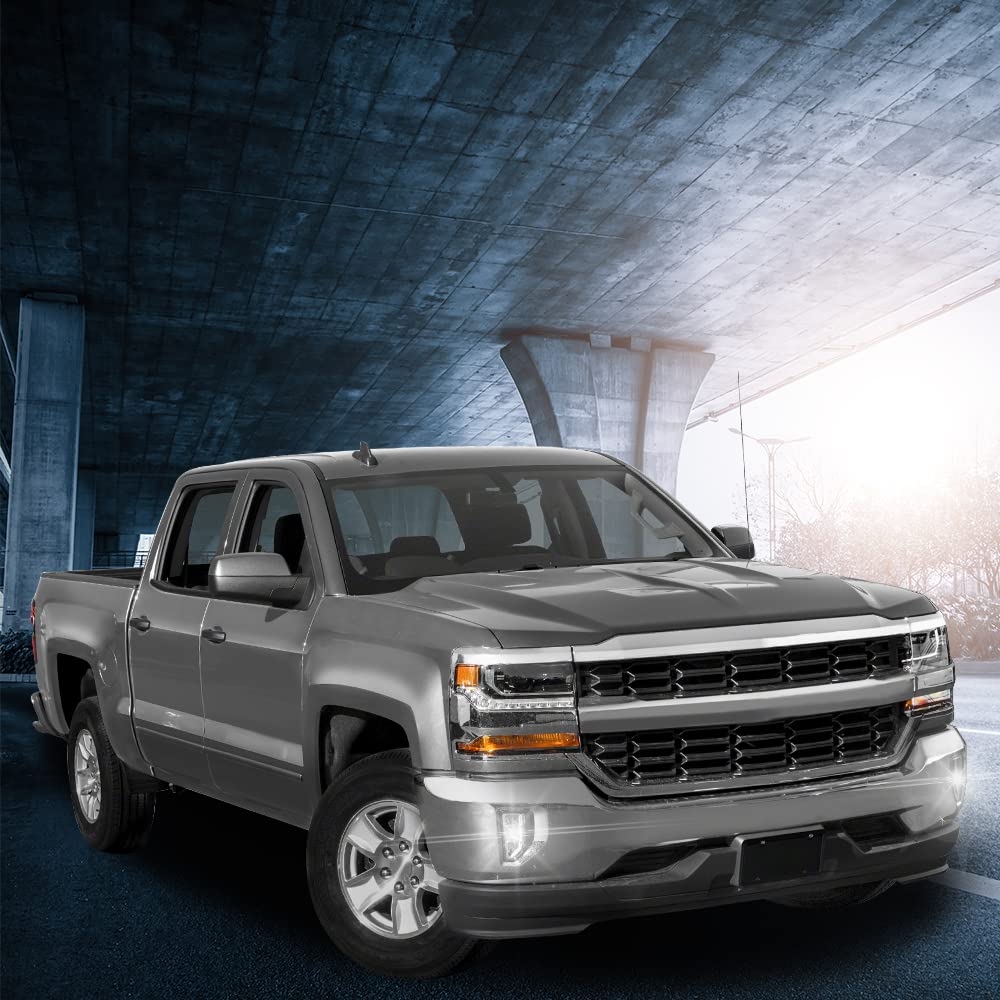 G-PLUS LED Fog Light Compatible With 2016-2018 Chevy Silverado 1500,Bumper Lamps Driving Fog Lamps w/Switch (Clear lens)