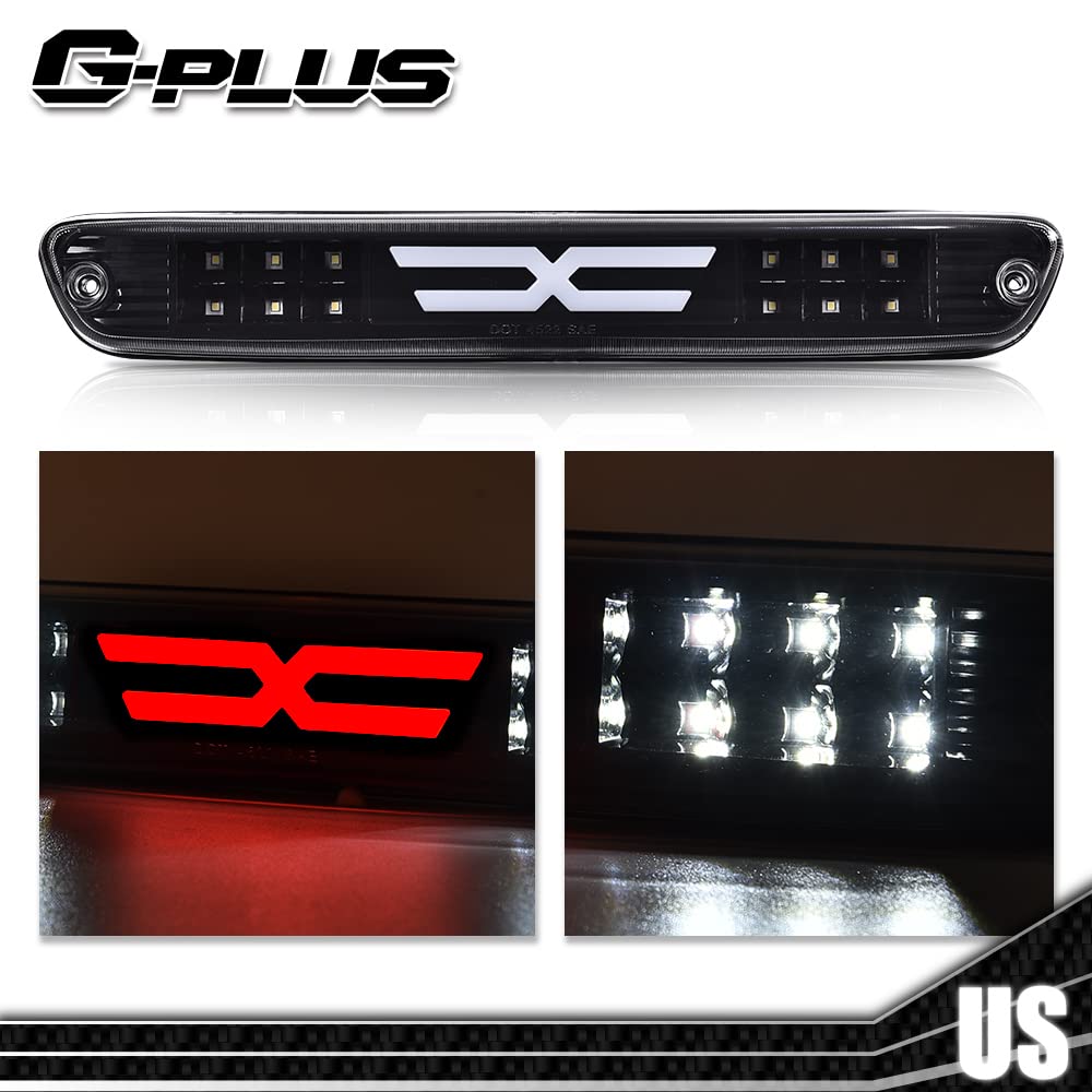 G-PLUS LED 3rd Third Center High Mount X Stop Light Lamp Compatible with 2004-2012 Chevy Colorado/GMC Canyon 2006-2008 Isuzu I-Series 3D LED Bar Tail Brake Light 15286505