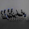 12PCS Black Twin-Turbo Silicone Intercooler Boost Turbo Hose With Clamps kit Compatible For Nissan Skyline GTR R35 VR38DETT