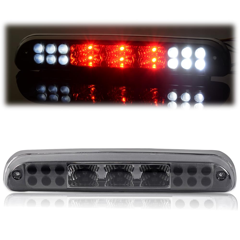G-PLUS LED 3rd Brake Light, Compatible with Ford F250 F350 F450 F550 Super Duty 99-16/Ranger 93-11/Ford Explorer 01-05/Mazda B-Series 93-10 (Clear Housing Smoky Lens)