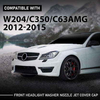G-PLUS Headlight Washer Nozzle Jet Cover Cap Pair Compatible with Benz C-Class W204 C250 C300 C350 C63AMG 2012-2015 A2048804224