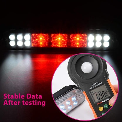 G-PLUS Rear LED Third Brake Light Compatible With 1999-2015 Ford F250 F350 F450 F550 Super Duty,(NOT Compatible With Harley-Davidson Edition), 3rd Stop Lamps,Clear lens Chrome Housing