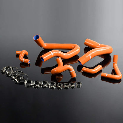 G-PLUS Silicone Radiator Coolant Hose Pipe Kit w/Clamps Compatible with Ford Mustang V8/V6 MT 1979-1983/ Mustang GT LX Cobra 5.0L 1986-1993, Dark Orange