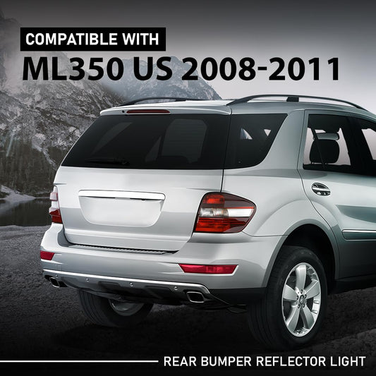 G-PLUS Pair Rear Bumper Reflector Light, Compatible with Benz ML-Class ML320 ML350 ML550 ML63 2008-2011, Left & Right Side 2PCS, 1648200374, 1648200674