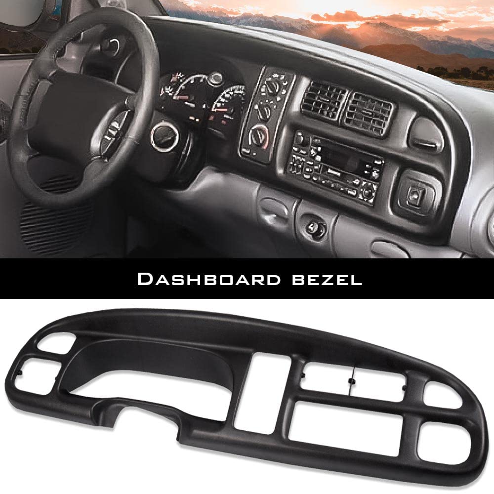 G-PLUS Dash Cover Bezel With 8 Clips Compatible with Dodge Ram 1500 1998-2001/ Ram 2500 3500 1998-2002#5GK51DX9AA, 5EU11DX9AB, 68042746AC, 998-15163 Dashboard Panel