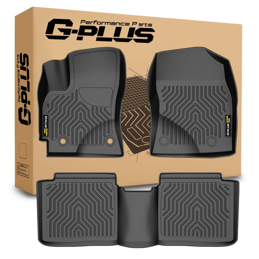 G-PLUS Floor Mats Compatible with Toyota Corolla 2014-2019 W/Automatic Transmission, 1st & 2nd Row Full Set, All Weather Protection TPE Floor Liners Black
