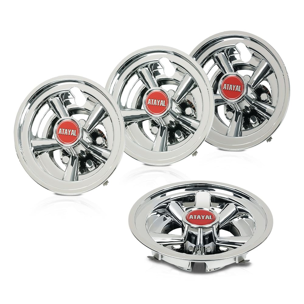 G-PLUS Golf Cart Wheel Covers Hub Caps 8" Chrome Compatible with EZGO, Club Car & Yamaha