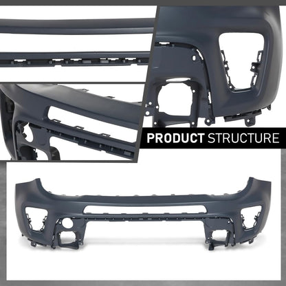 G-PLUS 1PC Front Upper Bumper Cover Compatible with Jeep Renegade Non Trailhawk 2019 2020 2021 2022, 6VM44TZZAA, CH1014136, Black