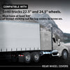G-PLUS Rear Wheel Cover Axle 33mm Spiked Hub Cover Kit Removable Caps Compatible with Semi-Trucks 22.5" and 24.5" Wheels ABS Chrome Semi Truck Hub Covers