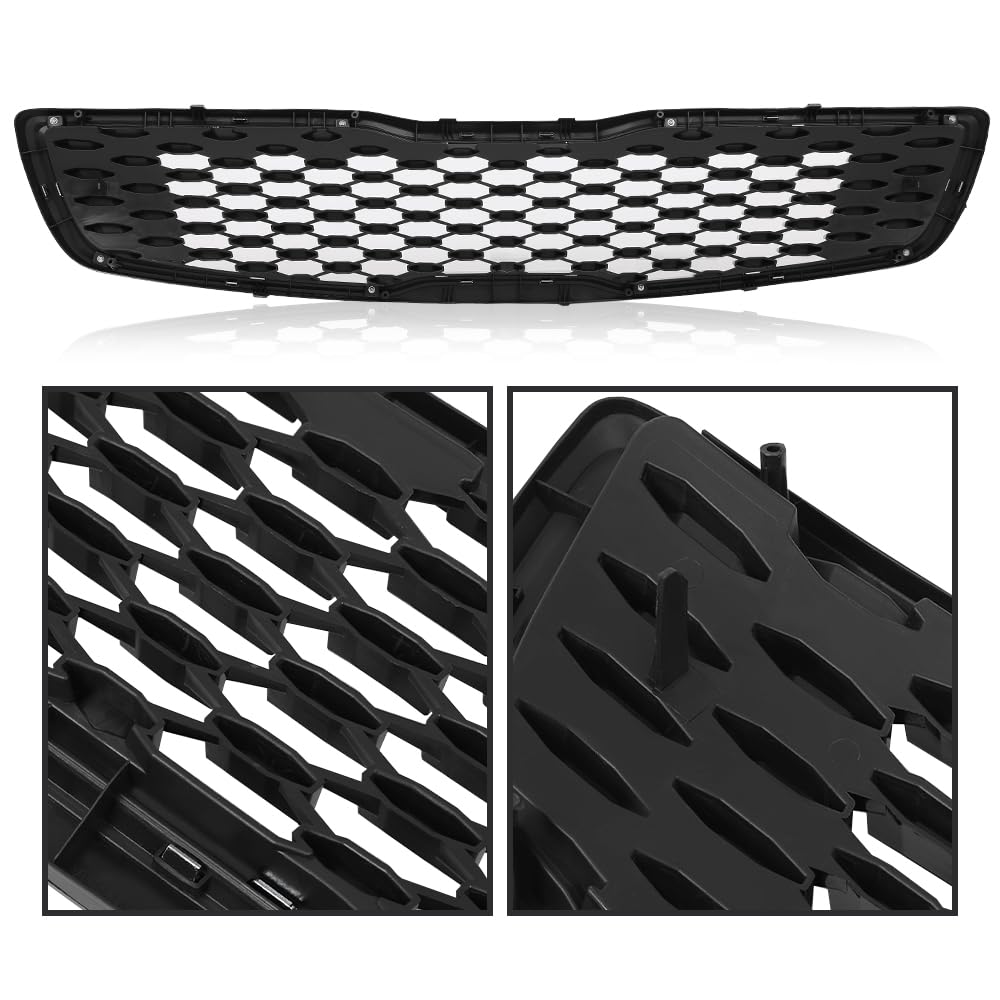 G-PLUS Front Upper Bumper Grille Grill Chrome & Black Compatible with Kia Forte5 Hatchback EX LX 2017 2018 86350-A7810, 86350A7810, 86350A7830, 86350-A7830