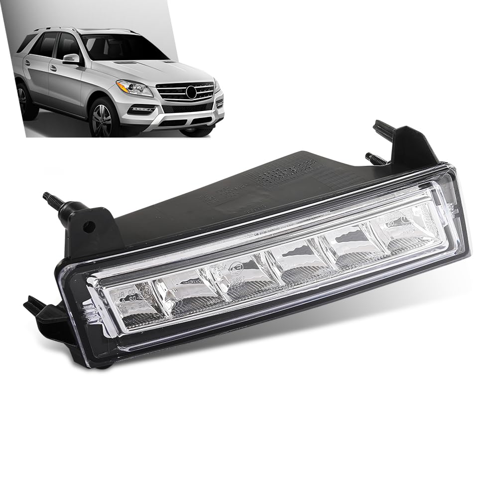 G-PLUS Front LED Right Fog Lamp Daytime Running Light, Compatible with Benz ML Class GL Class 2008-2013/ GLK Class 2009-2013, RH Passenger Side, A1649060251, 1649060251