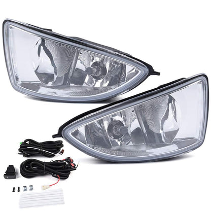 G-PLUS Front Bumper Fog Lights Compatible with Honda Civic 2 Door / 4 Door 2004 2005 Polycarbonate Resin Clear Lens Driving Running Fog Lamps + Wiring Kit + H11 Bulbs