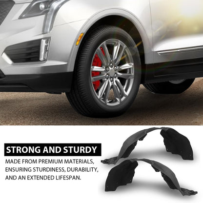 G-PLUS Fender Liner Inner Set Front Compatible with Cadillac XT5 2017-2023 GM1248276, GM1249276, 23395492, 23395493, 84088100, 84182806, 84182807 Black